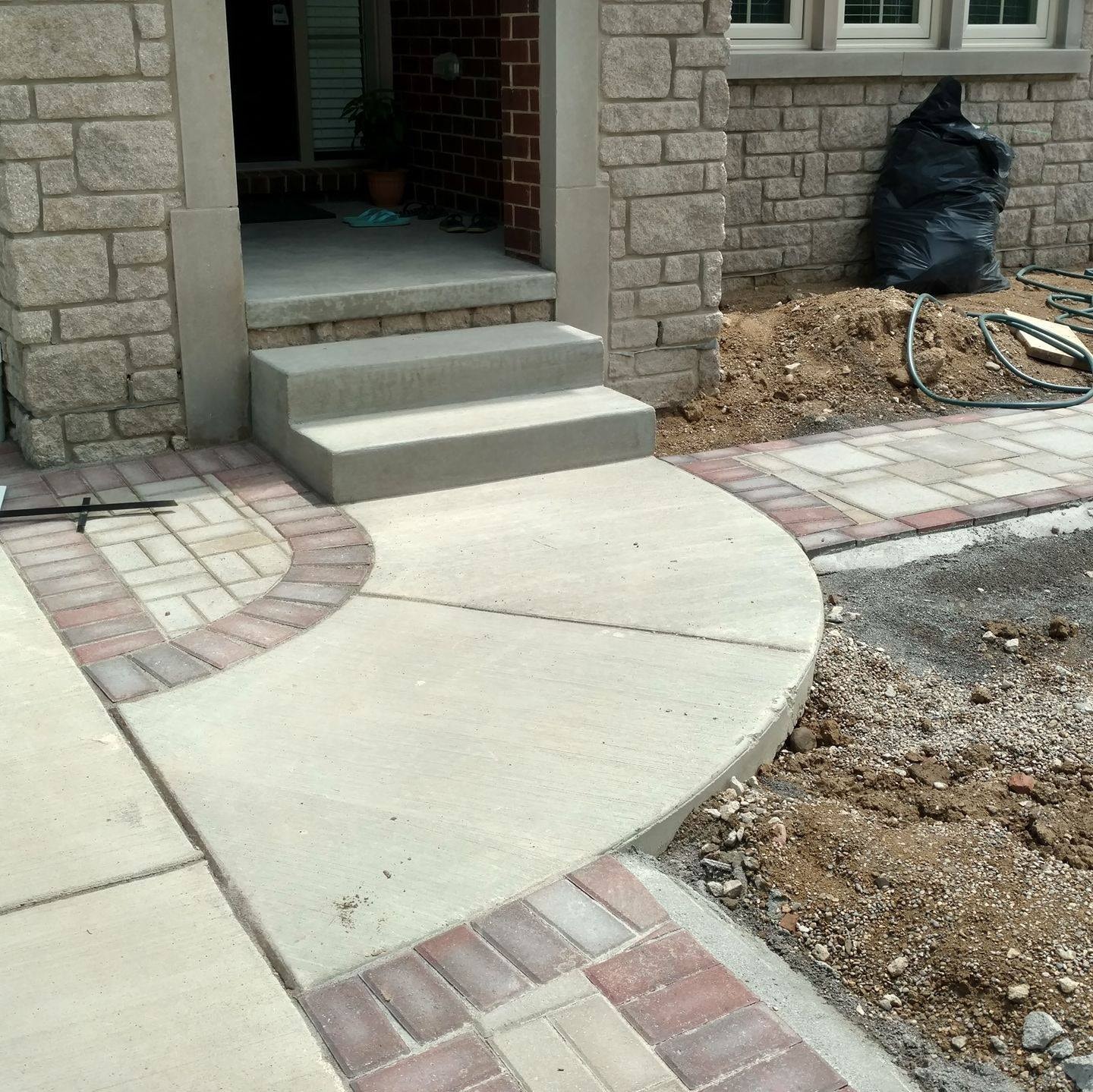 Cement Approach & Brick Paver Walkway