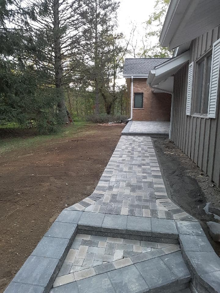 Herringbone Brick Walkway