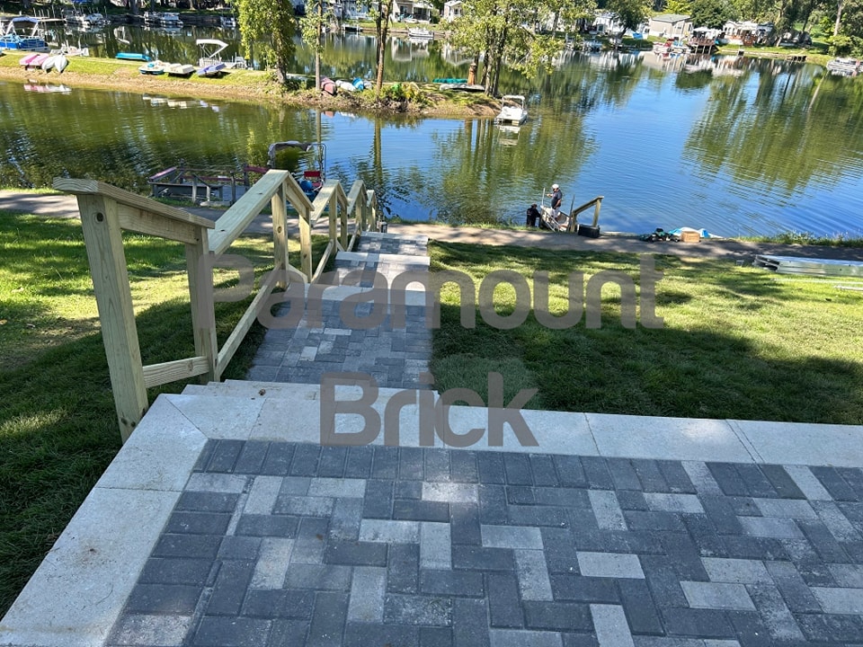 Brick Paver Patio & Tri Level Step Walkway