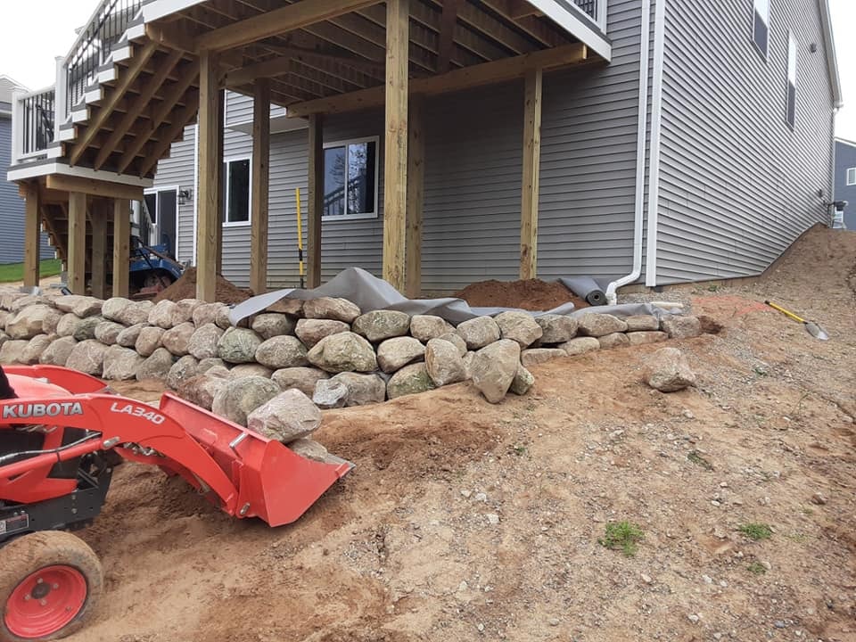 Rock Boulder Retaining Wall