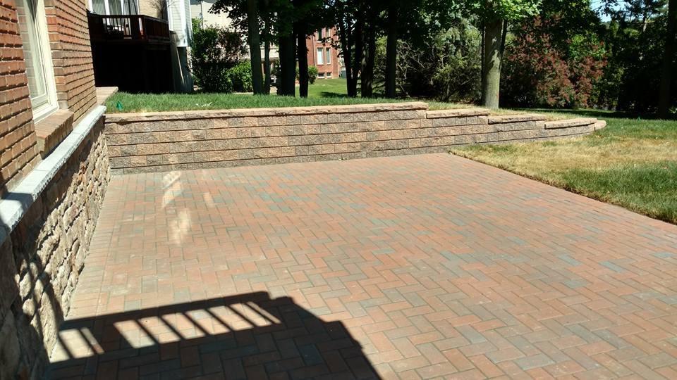 Stone retaining wall project